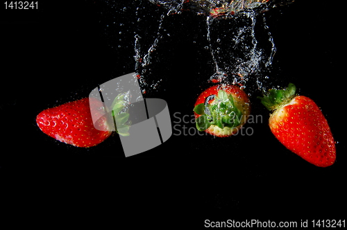 Image of strawberry in water