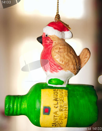 Image of robin on a bottle