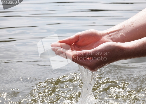 Image of hand an water