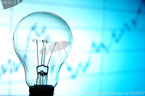 Image of bulb with business background