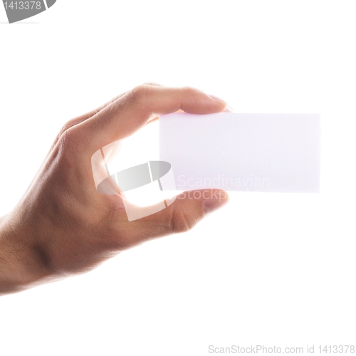 Image of hand and blank paper