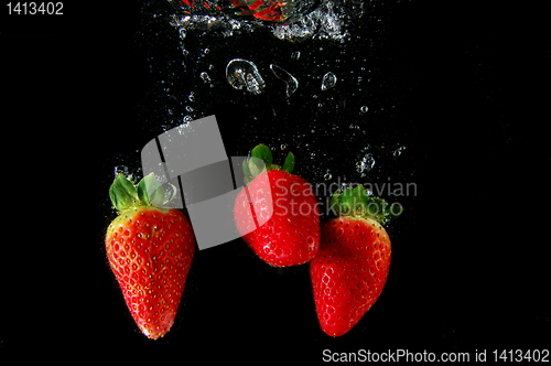 Image of strawberry in water