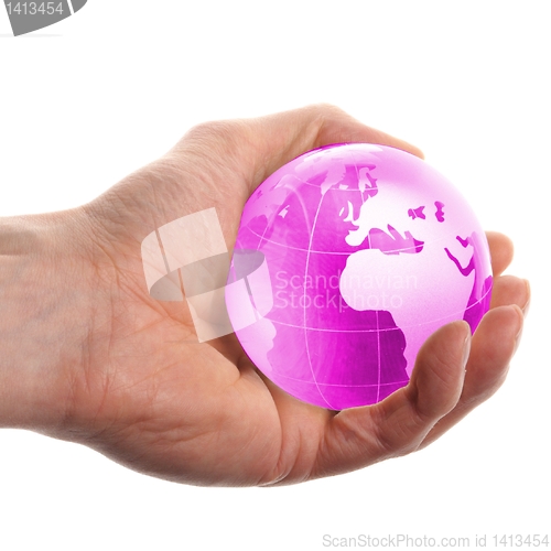 Image of globe in hand