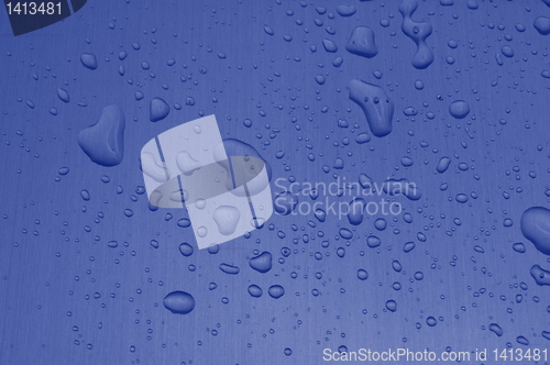 Image of water drops on metal surface