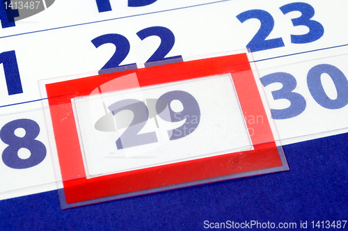 Image of 29 calendar day