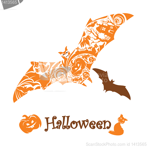 Image of abstract cute halloween bat