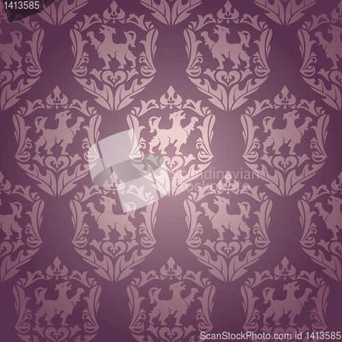 Image of seamless damask wallpaper
