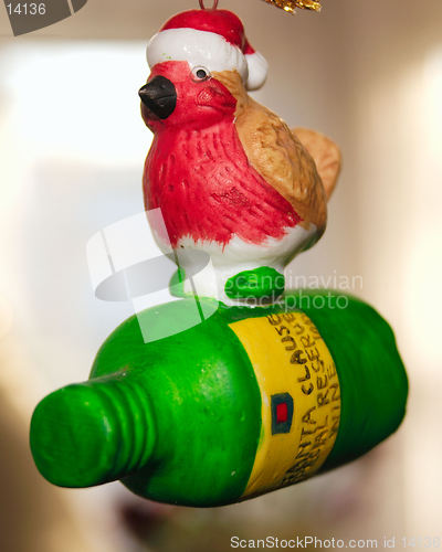 Image of robin on a bottle