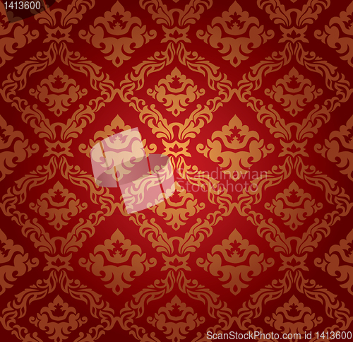 Image of seamless damask wallpaper