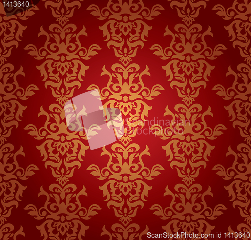 Image of seamless damask wallpaper