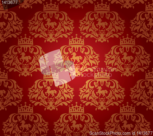 Image of seamless damask wallpaper