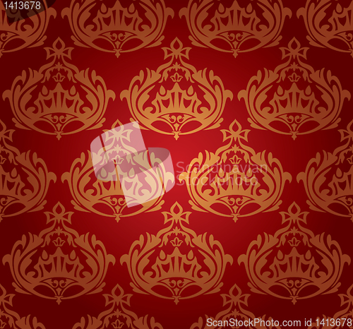 Image of seamless damask wallpaper