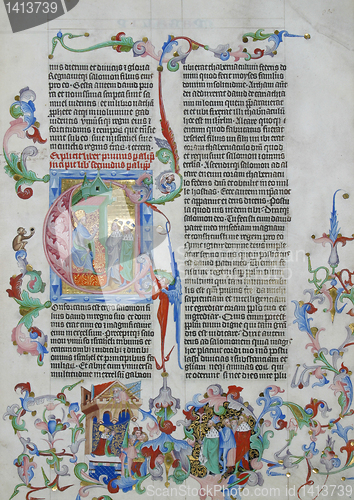 Image of Illustration in an old bible book