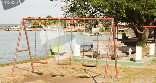 Image of swing set ride children's park Brig Bay Corn Island