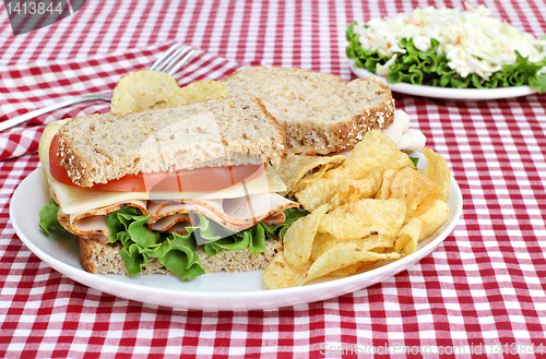 Image of Healthy Turkey Sandwich on Whole Grain Bread