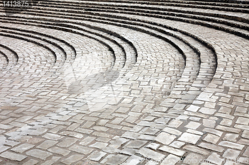 Image of Stone stairs in front of the amphitheater in El-Jem, Tunisia