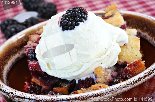 Image of Berry Cobbler with Ice Cream