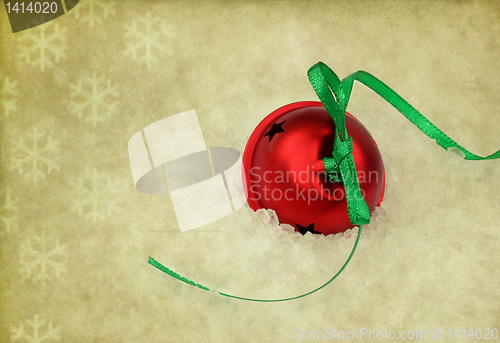 Image of Christmas Bell on Vintage Background