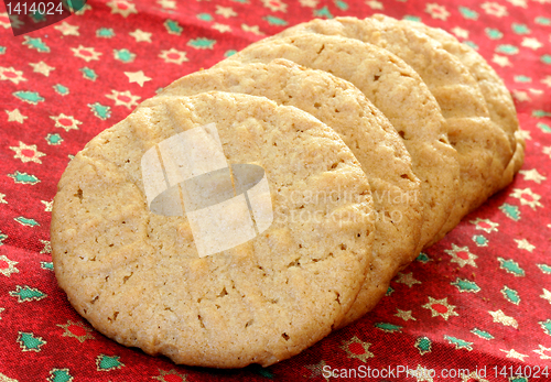 Image of Peanut Butter Cookies in a row