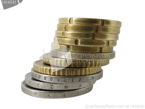 Image of  inclined pile of coins