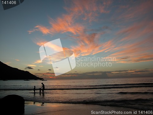 Image of sunset at seychelles