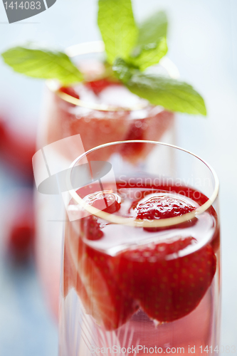 Image of strawberry champagne cocktail