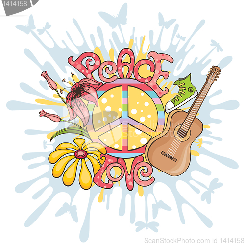 Image of peace and love vector illustration