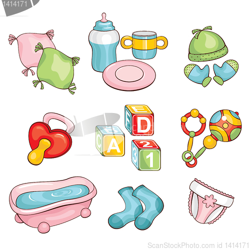 Image of set of baby things