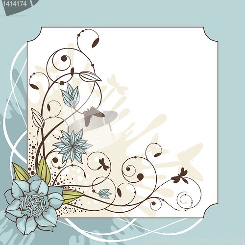 Image of lovely floral frame vector illustration