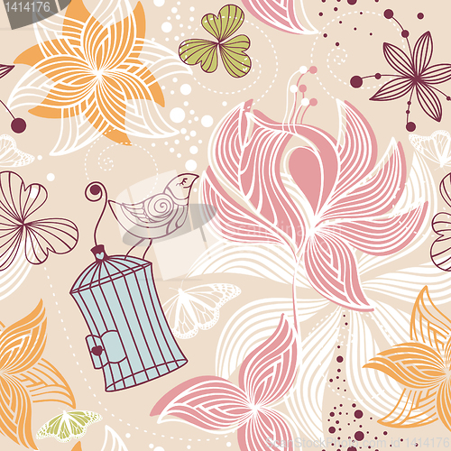 Image of seamless cute floral background