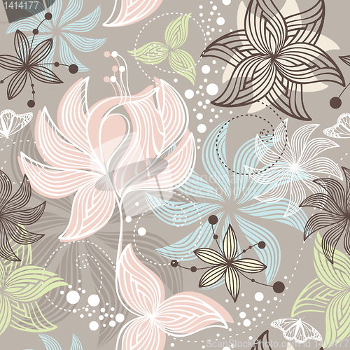 Image of seamless cute floral background