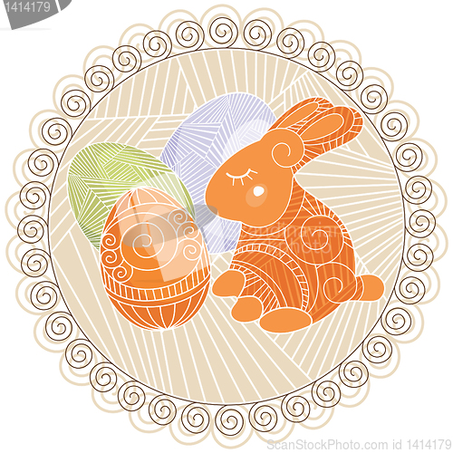 Image of background with rabbit and eggs