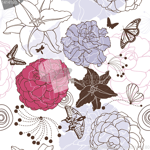Image of seamless floral background