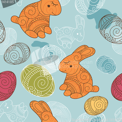 Image of background with rabbit and eggs