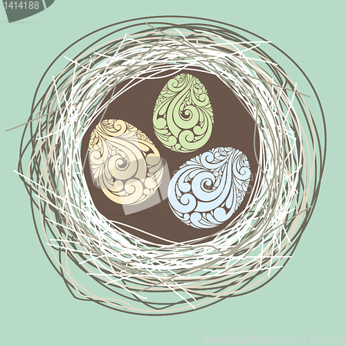 Image of illustration with nest and eggs