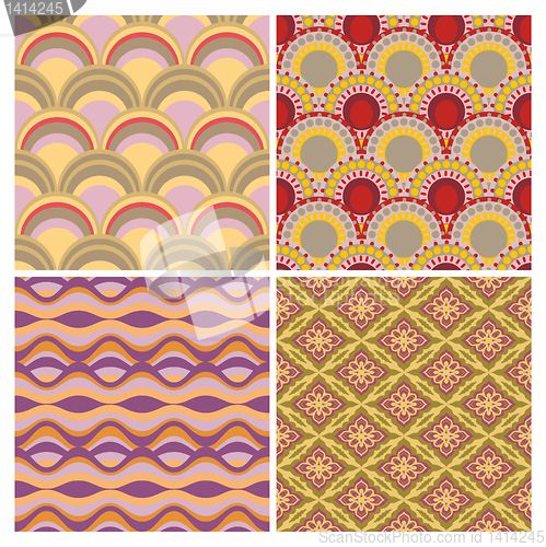 Image of set of seamless ethnic background