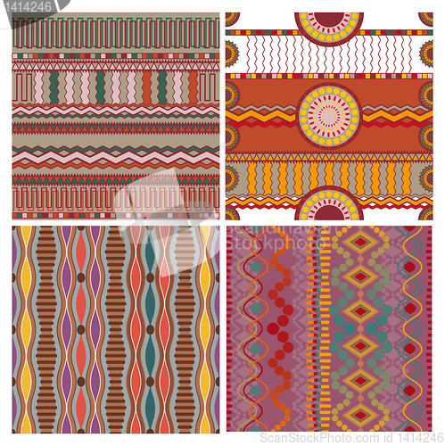 Image of set of seamless ethnic background