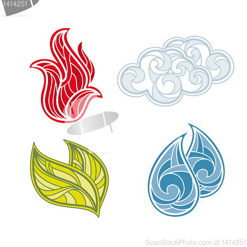 Image of set of nature elements