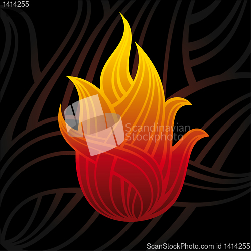 Image of abstract vector symbol of fire