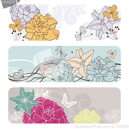 Image of abstract floral banners