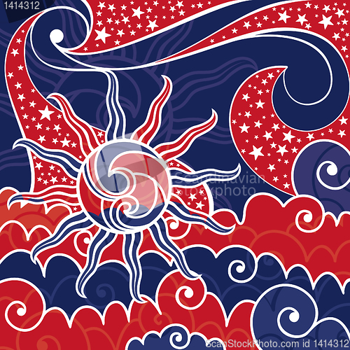 Image of usa fairytale sky with stars