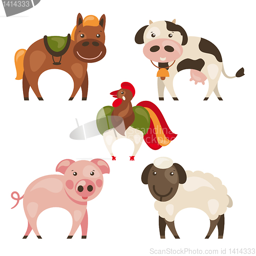 Image of set of farm animals
