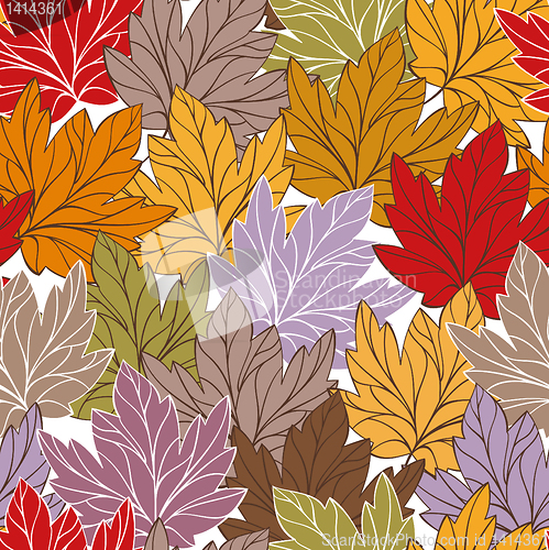 Image of vector seamless pattern with leaves