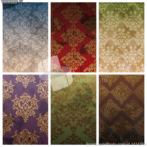 Image of set of seamless vintage background