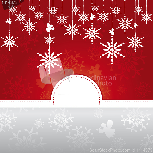 Image of Christmas card with snowflakes