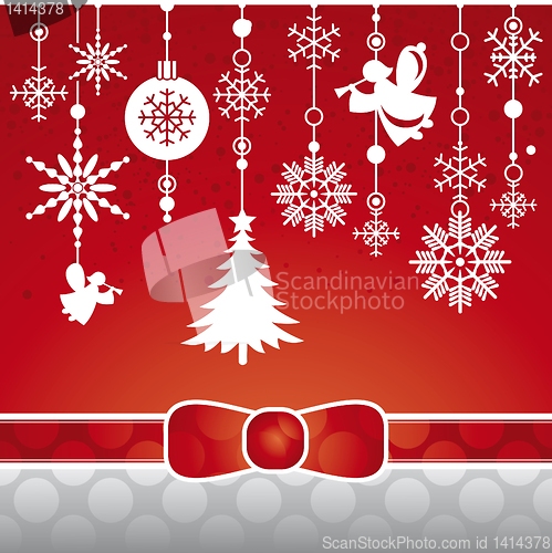 Image of Christmas card with snowflakes