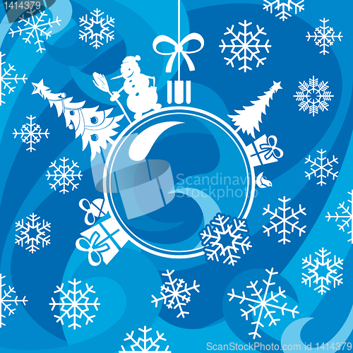 Image of Christmas card with snowflakes