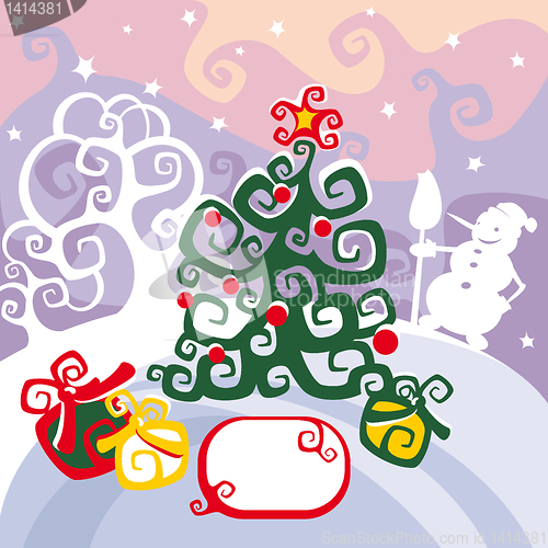 Image of Christmas card vector illustration