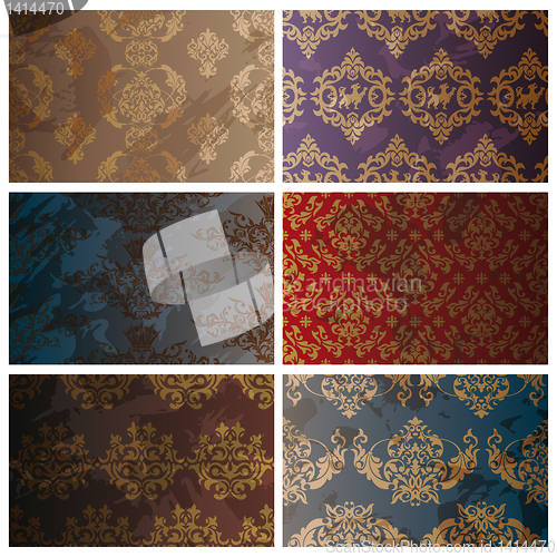 Image of set of seamless vintage background