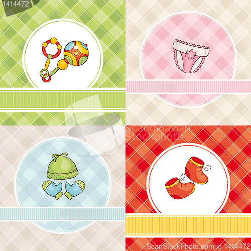 Image of set of vector baby cards